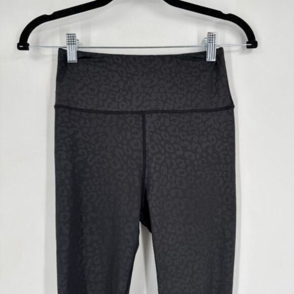 Anthropologie AllFelix Leopard Print Leggings Black Small 25” Active Running - Picture 13 of 14